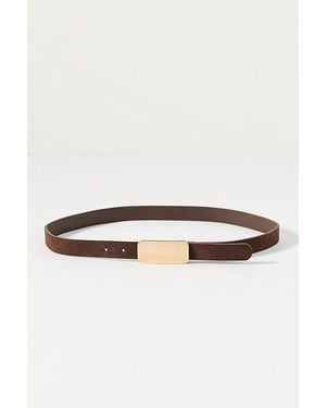 By Anthropologie Rectangle Buckle Leather Belt - Brown