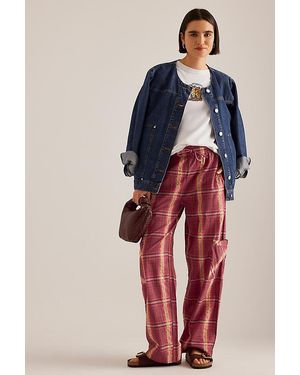 Damson Madder Harrison Check Straight-Leg Trousers - Pink
