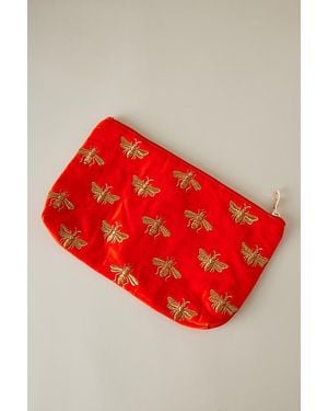 Elizabeth Scarlett Bee Velvet Everyday Purse - Red