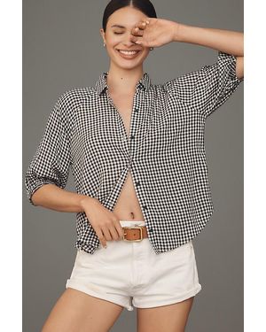 Cloth & Stone Puff-Sleeve Buttondown Shirt - Grey