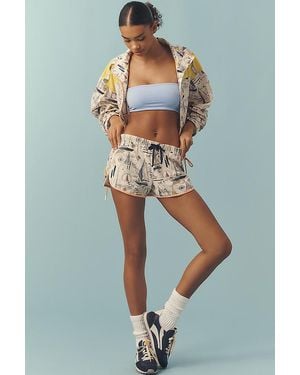 Daily Practice Printed Drawstring Shorts - Blue