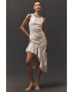 Siempre X Anthropologie Sequin Asymmetrical Dress - Black