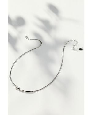 By Anthropologie Overlap Tube Necklace - Grey