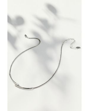 By Anthropologie Overlap Tube Necklace - Grey