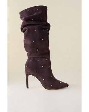 Vicenza Stud Scrunch Boots - Black
