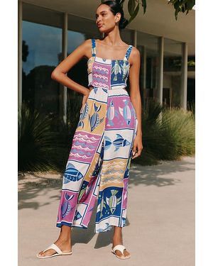 By Anthropologie The Piper Bandeau Cutout Jumpsuit - Blue