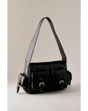 By Anthropologie The Leather Cargo Bag - Black