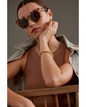 By Anthropologie The Betsy Acetate Oversized Polarised Sunglasses - Brown