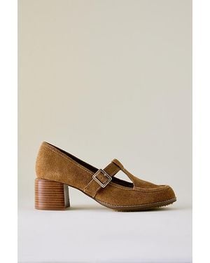 Kelsi Dagger Brooklyn Caleb T-Strap Mary Jane Heels - Natural