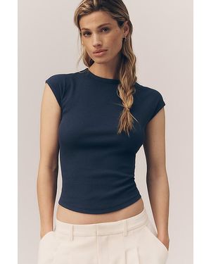 Maeve The Betty Crew-Neck Baby Muscle T-Shirt By - Blue