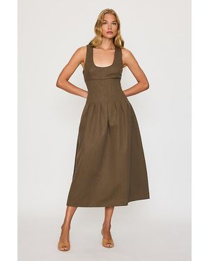 Odd Muse Cinched Midi Dress - Natural
