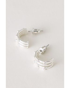 Anthropologie Triple Hoop 14K-Played Huggies - Natural
