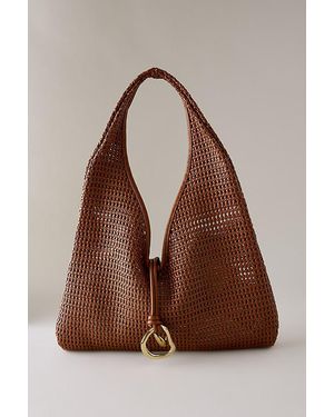 Dolce Vita Missie Raffia Mesh Tote Bag - Brown