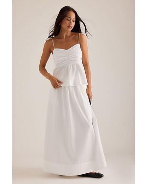 SELECTED Tie-Shoulder Ruched Top - Natural