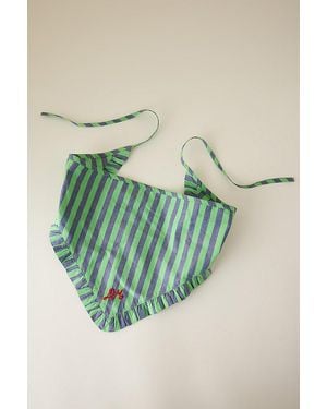 Damson Madder Lime & Stripe Headscarf - Green