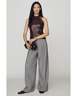 Maeve The Avery Wide-Leg Pleated Trousers By - Grey