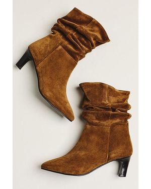 By Anthropologie Suede Scrunch Boots - Brown