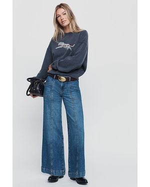 Pilcro Nico Mid-Rise Flare Leg Jeans - Blue