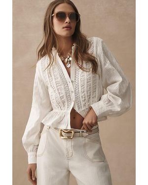 Pilcro Long-Sleeve Delicate Blouse - Natural