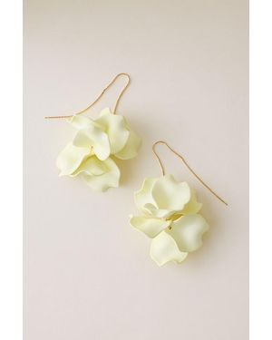 By Anthropologie Resin Flower Threader Earrings - Yellow
