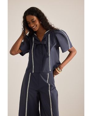The Tiny Big Sister Sailor Neck Blouse - Blue