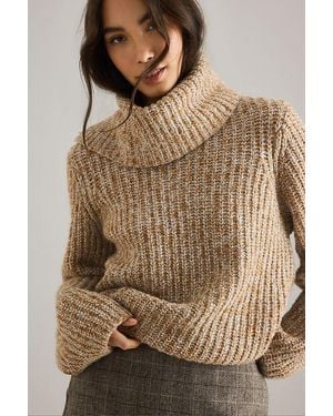 SELECTED Chicago Roll-Neck Jumper - Brown