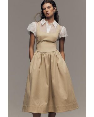 Astr Carrington Layered Midi Dress - Natural