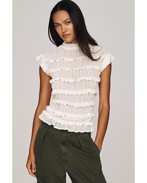 By Anthropologie Layered Ruffle Top - White