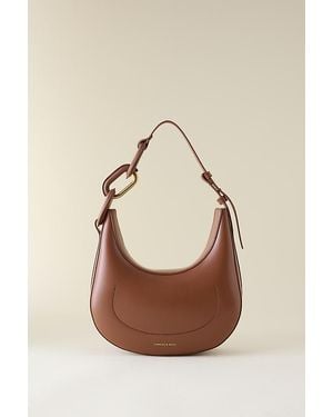 Charles & Keith Kora Metallic-Accent Moon Bag - Natural