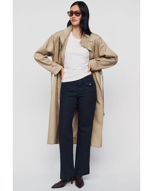By Anthropologie Low-Rise Straight-Leg Utility Trousers - Blue