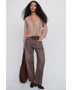Anthropologie Pilcro Heritage Curve High-Rise Barrel Jeans - Brown