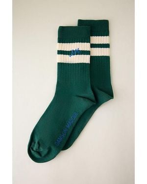 Damson Madder Sporty Calf Socks - Green