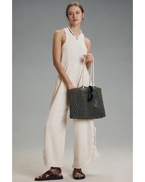 Daily Practice by Anthropologie Sleeveless Seamed Wide-Leg Jumpsuit - Natural