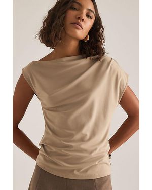SELECTED Molly Draped Top - Brown