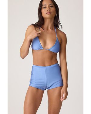 Faithfull the Brand Rocio Boyshort Bikini Bottoms - Blue