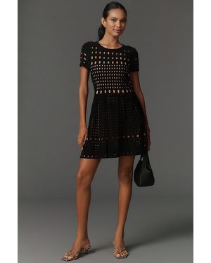 By Anthropologie Laser-Cut Mini Dress - Grey