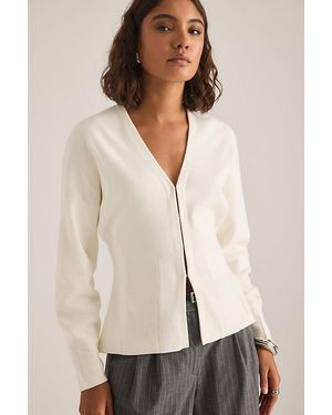 SELECTED Anemone Hook-And-Eye Waisted Cardigan - Natural