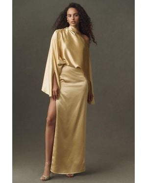 Mare Mare Long-Sleeve Draped Maxi Dress - Brown