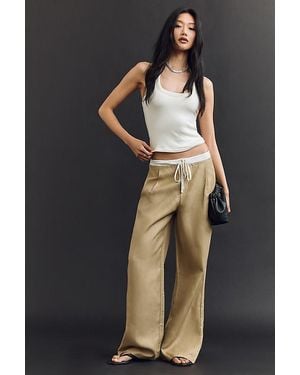 Maeve Double Waistband Pull-On Trousers - Black