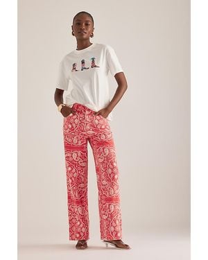 Never Fully Dressed Bandana Print Jeans - Pink