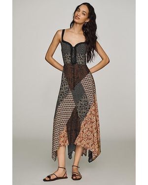 By Anthropologie Printed Patchwork Midi Dress - Multicolour