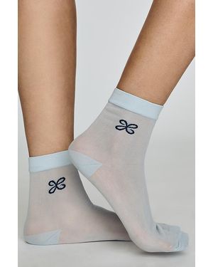Maeve Logo Sheer Socks - White
