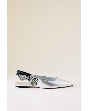 Maeve Side-Bow Slingback Flats - White