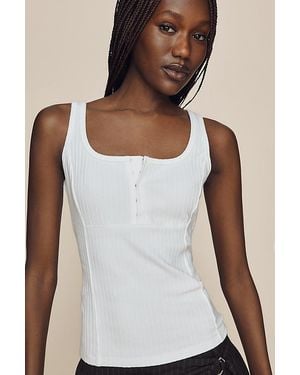 Maeve Square-Neck Tank Top - White