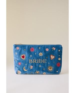 Elizabeth Scarlett Bride Embroidered Pouch - Green
