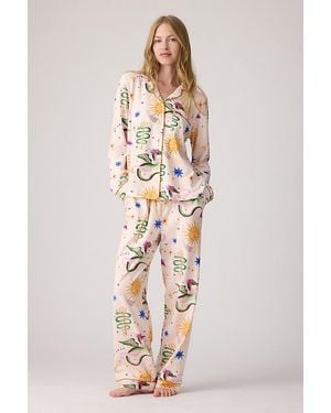 Chelsea Peers Mythical Dragon Long Pyjama Set - Natural