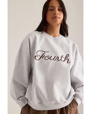 4th & Reckless Kath Script Logo Sweatshirt - White