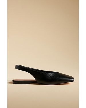 Maeve Square-Toe Slingback Flats - Natural