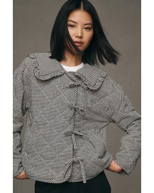 Maeve Gingham Quilted Jacket - Grey