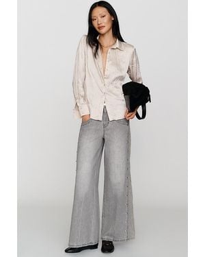 Pilcro Kenny High-Rise Tapered Leg Jeans - Grey